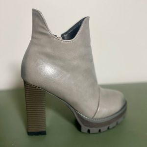 Gray Platform Chunky Ankle Booties